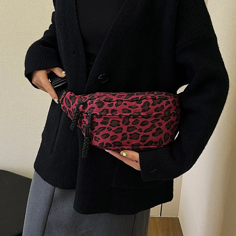 

Personality Leopard Chest Packs Women Crossbody Bags Bolsa Girls Shoulder Bag Purses and Mini Handbags Waist Bag Kawaii bolasa