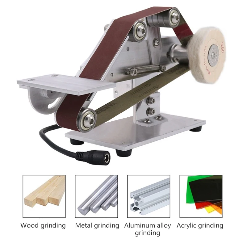 110V/220V Belt Sander Multifunctional Grinder Mini Electric Belt Sander DIY Polishing Grinding Machine Cutter Edges Sharpener