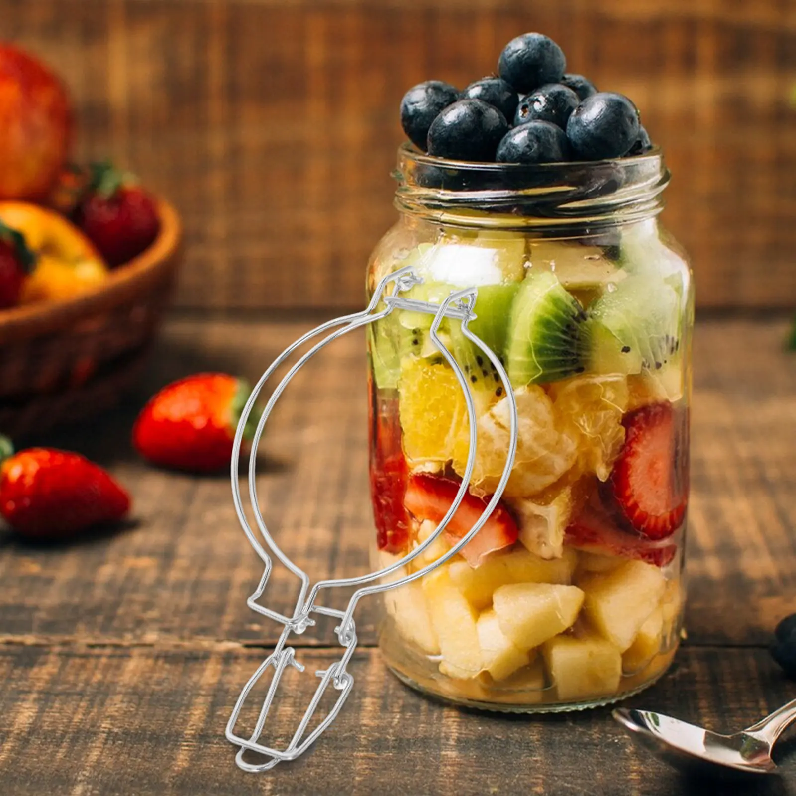 

10 шт. зажимов для стеклянных банок из нержавеющей стали, простые в использовании, решение для хранения на кухне, проволочные зажимы для банок, крепежные элементы