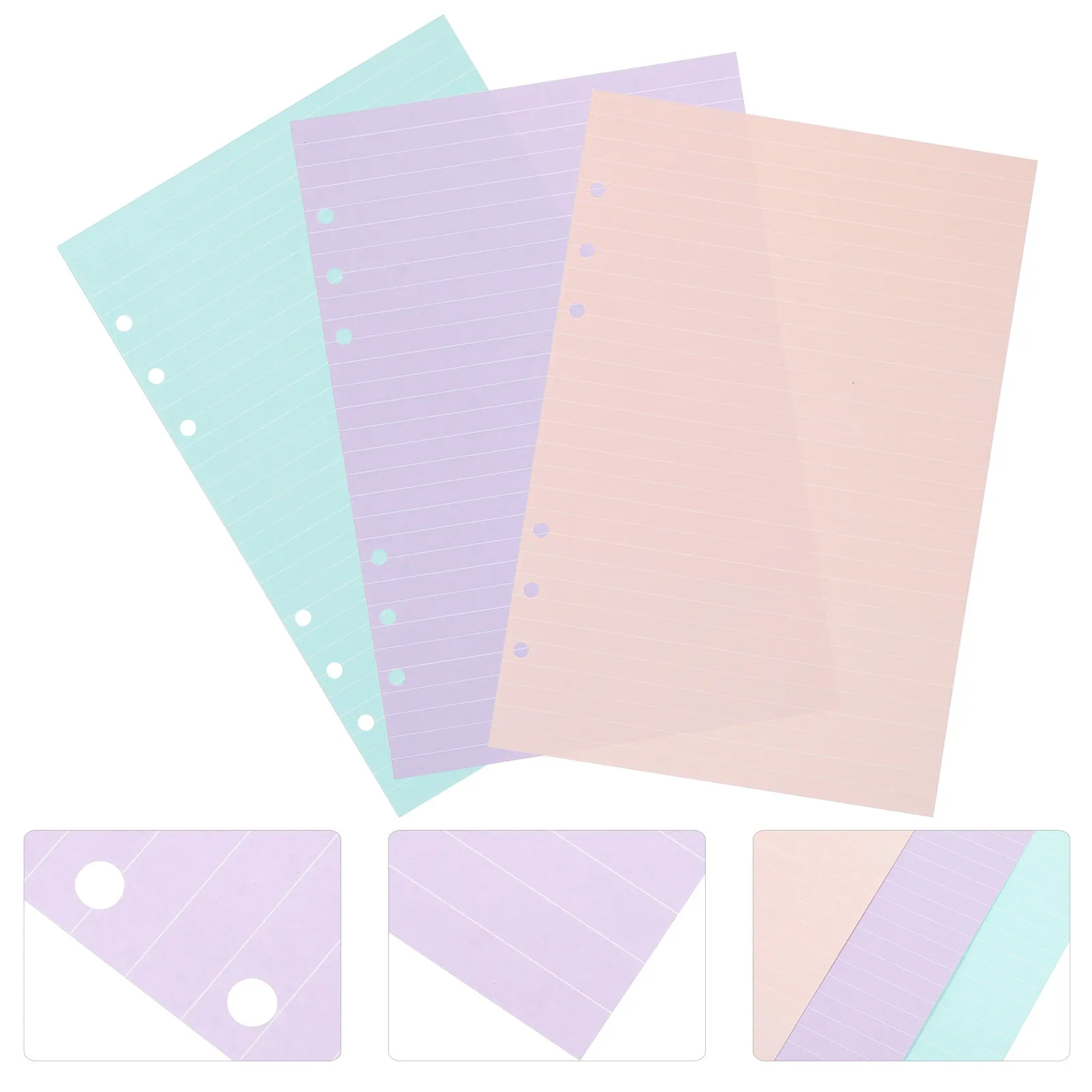 3 Books Detachable Loose-Leaf Notebook Insert Paper Refill Smooth Writing Notebook Replacement Inserts Planner Binder Refill