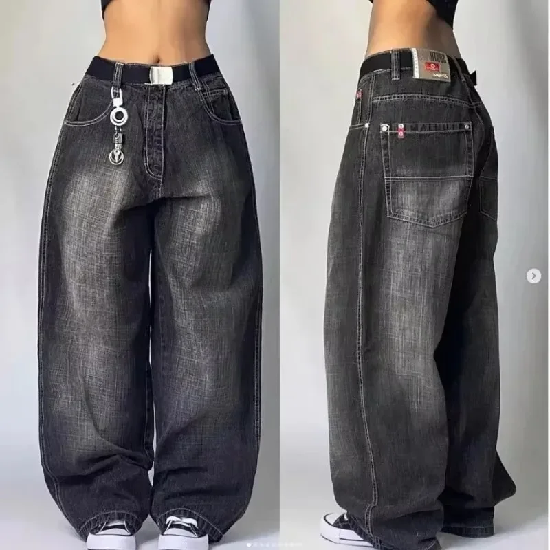 Harajuku Abbigliamento uomo Jeans moda di strada Ricamo Moda Pantaloni dritti a gamba larga Hip Hop Jeans casual larghi vintage per coppia