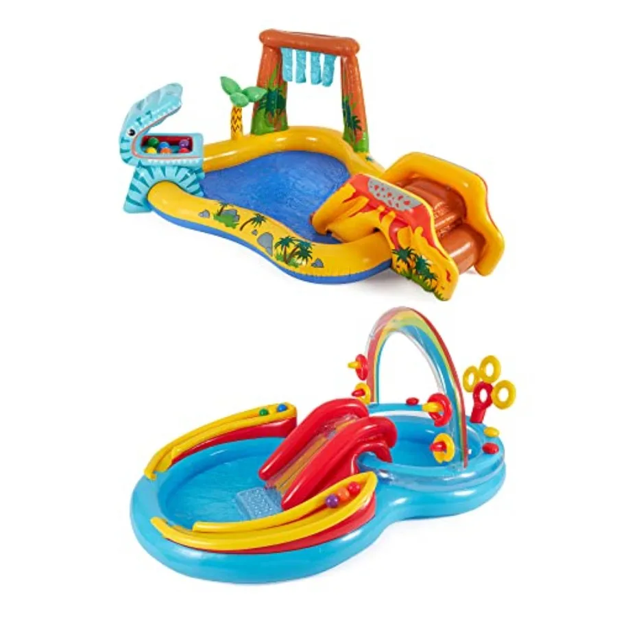 

Надувной игровой бассейн-динозавр 2,44 м x 1,89 м x 1,1 м с радужным дизайном для активного отдыха на улице, из прочного ПВХ-материала, в ярких цветах, легко устанавливается