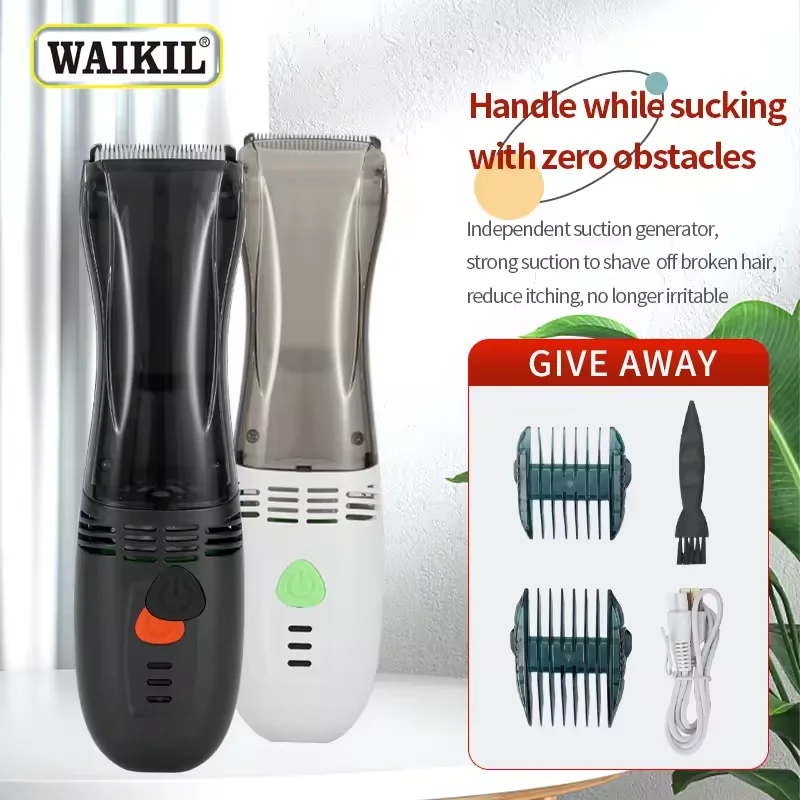 WAIKIL New Baby Hair clipper with suction and multifunctional hair trimmer for silent children's waterproof baby hair trimmer