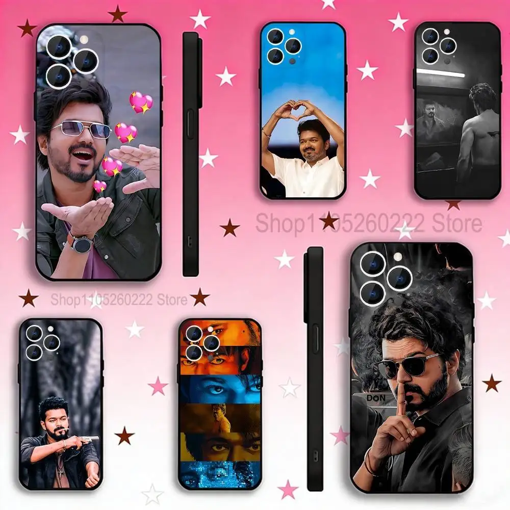 

Actor T-ThalaPathy V-Vijay Phone Case For iPhone 17,16,15,14,13,12,11,Pro,Max,Plus,E,Air,Mini Protective Black Cover