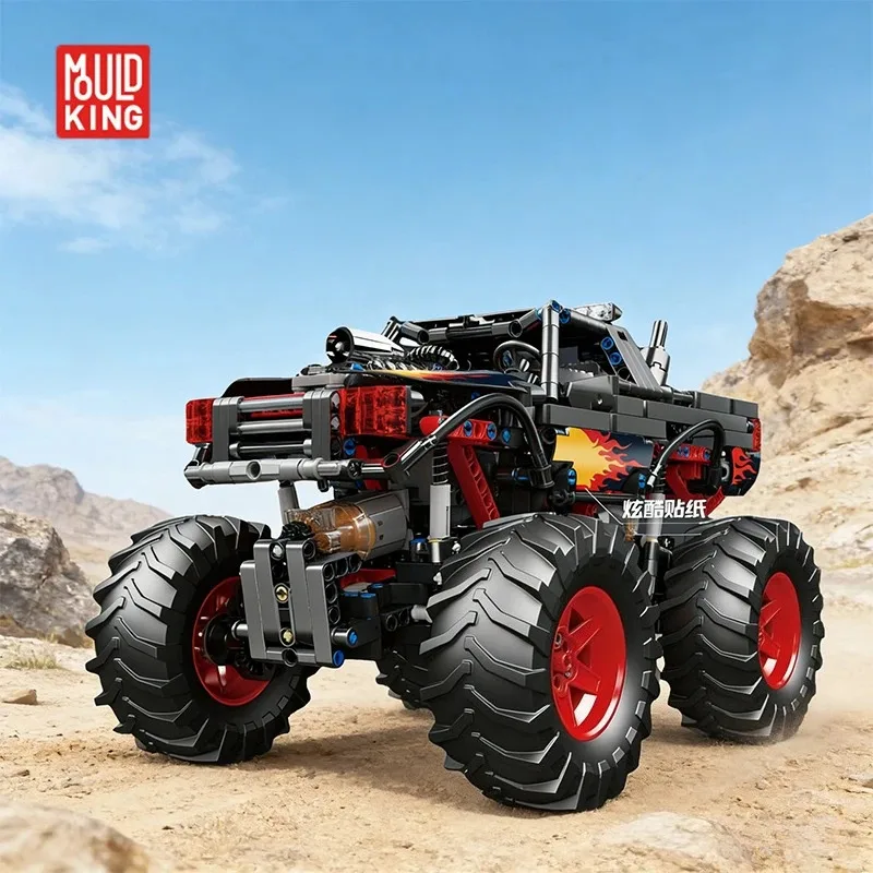 

Конструктор 889 деталей: Монстр-трак на полном приводе с огненными эффектами, модель внедорожника, с дистанционным управлением через приложение, игрушка, подарок на день рождения для детей, 18008