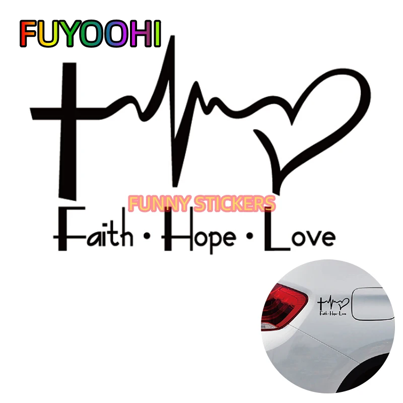 FUYOOHI A Feeling of Excitement Faith Hope Love Vinyl Car Sticker Bible Verse for Car Window Body Decoration PVC
