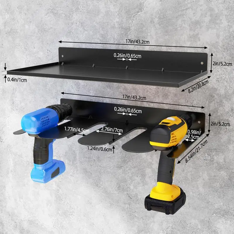 Power Tool Organizer Steel Workshop Organization And Storage Wall Mounted Rack Hand Tool Storage Shelf Cordless Drill Holder