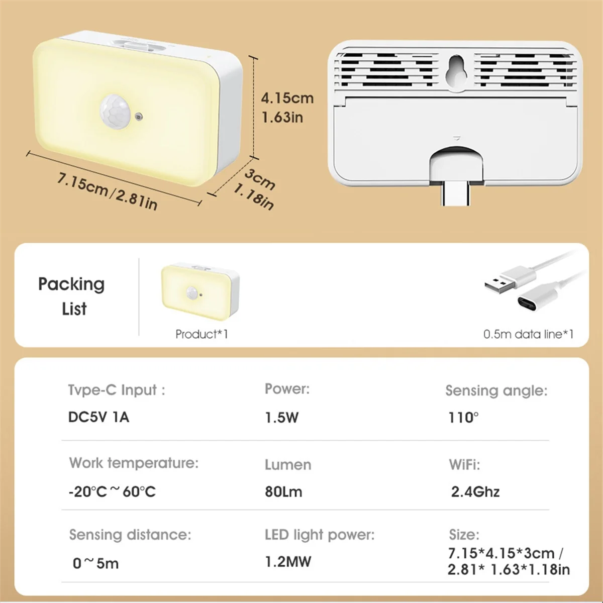 Tuya WiFi Human Motion Detection PIR Sensor Warm White Light Sensor Night Light Smart Home Voice Remote