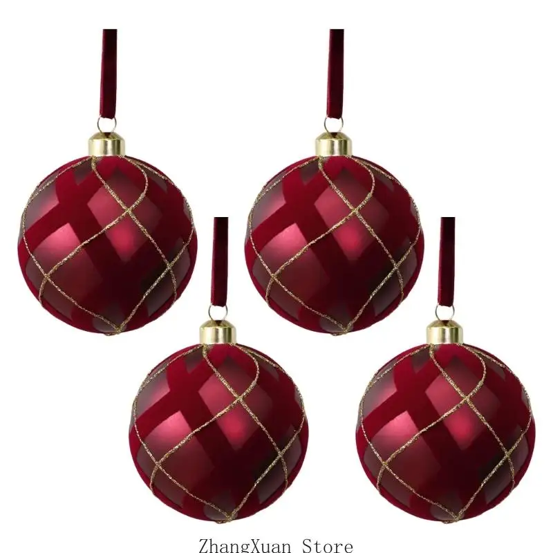Baumschmuck-Set zum Aufhängen mit Goldverzierung für Feiertage, 3 x – Detail 4