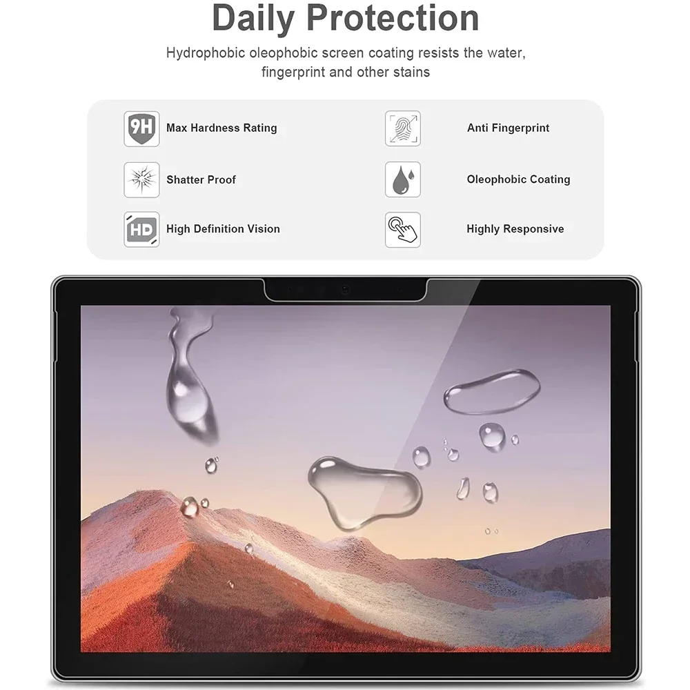 Tempered Glass Screen Protector For Microsoft Surface Pro 4 5 6 7 12.3 inch Tablet Protective Film For Surface Pro 4 5 6 7 12.3