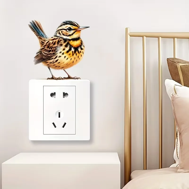 1 yellow bird wall switch panel decorative sticker, air conditioning panel home decoration