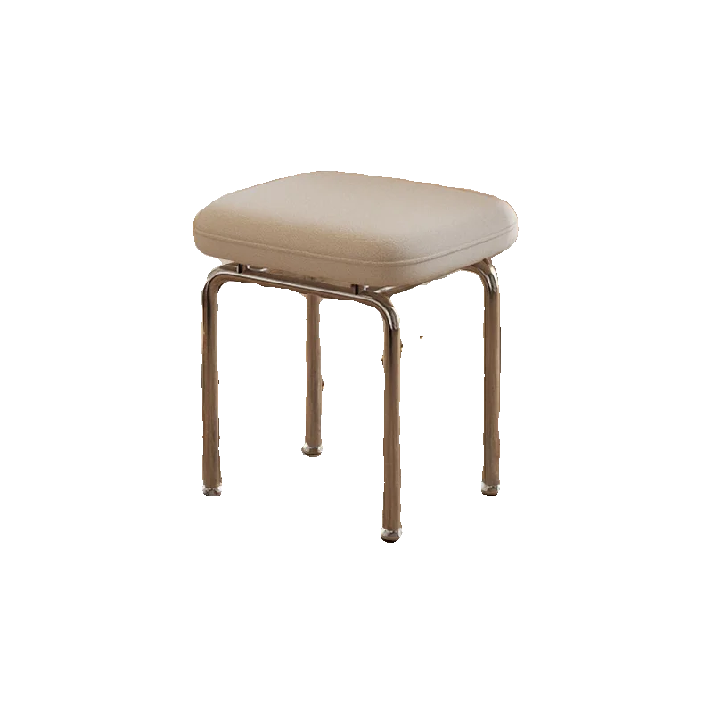 French Cream Vanity Stool Retro Bedroom Chair Artistic Accent Seat Girls Makeup Bench for Study Dining Room Use