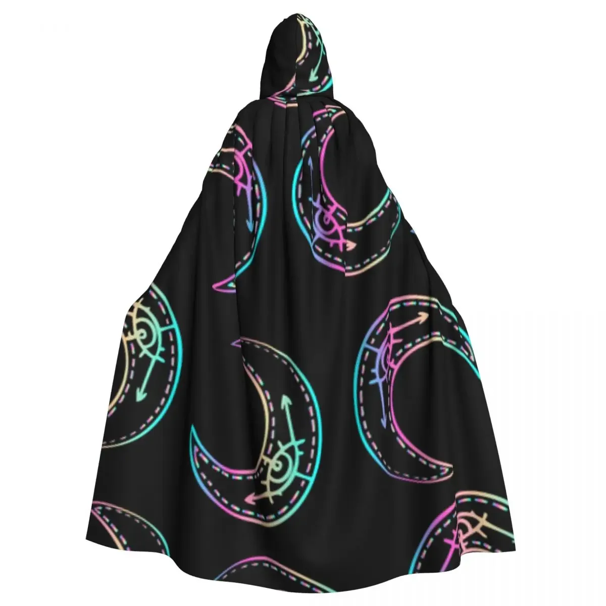 

Unisex Witch Party Reversible Hooded Adult Vampires Cape Cloak Sacred Moon Pattern