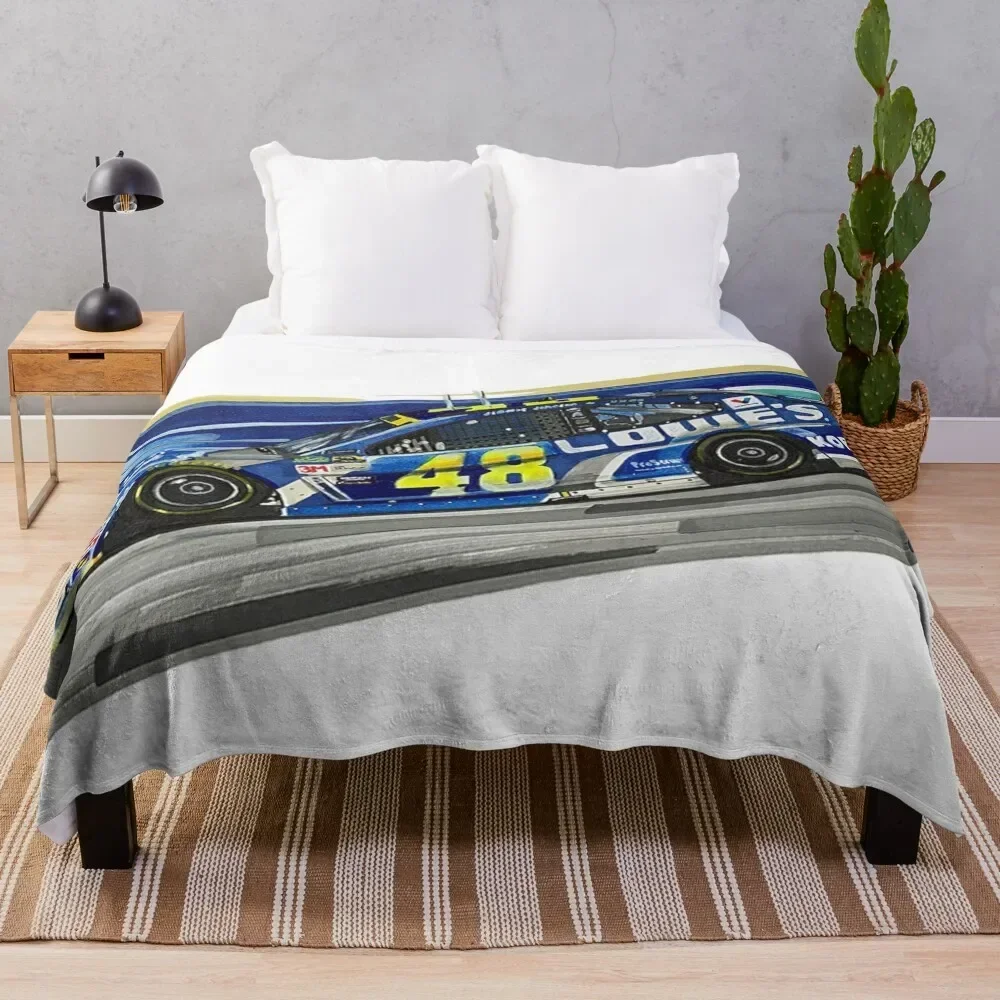 

Jimmie Johnson Throw Blanket Shaggy Soft Plaid Blankets