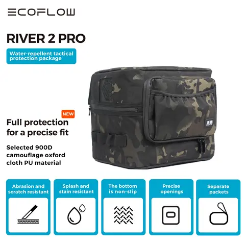 ECOFLOW River 2 Pro 위장 가방, 전원 공급 장치용 실외 방수 가방 보호 가방