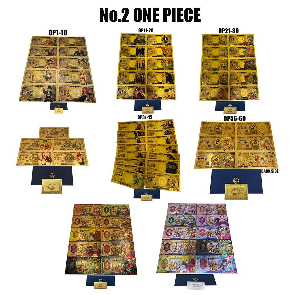 Manga2 OP 1 Piece Gold banknotes Anime Gifts and Collection