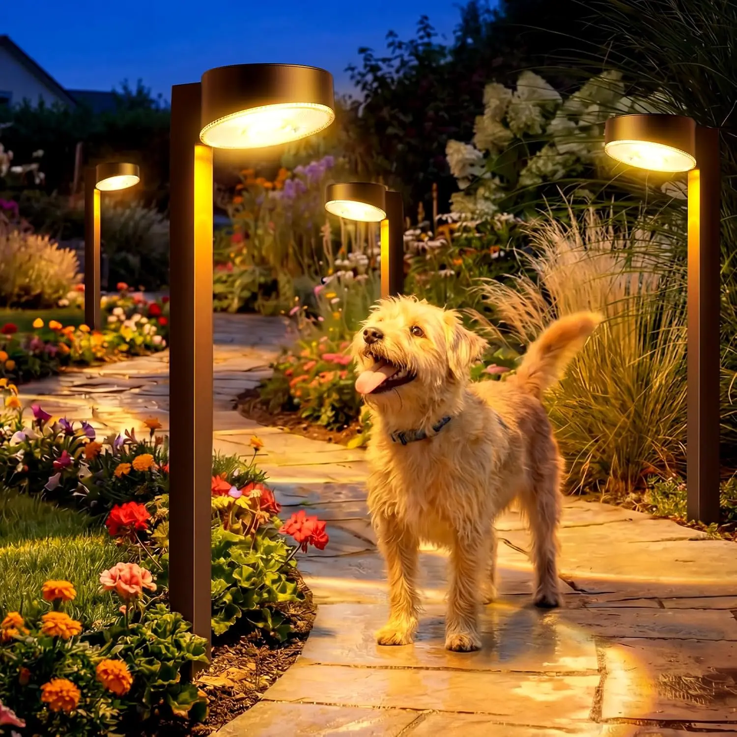 Garden Lights Hard Plastic 5in IP67 Step Light Motion Sensor All Weather Gray