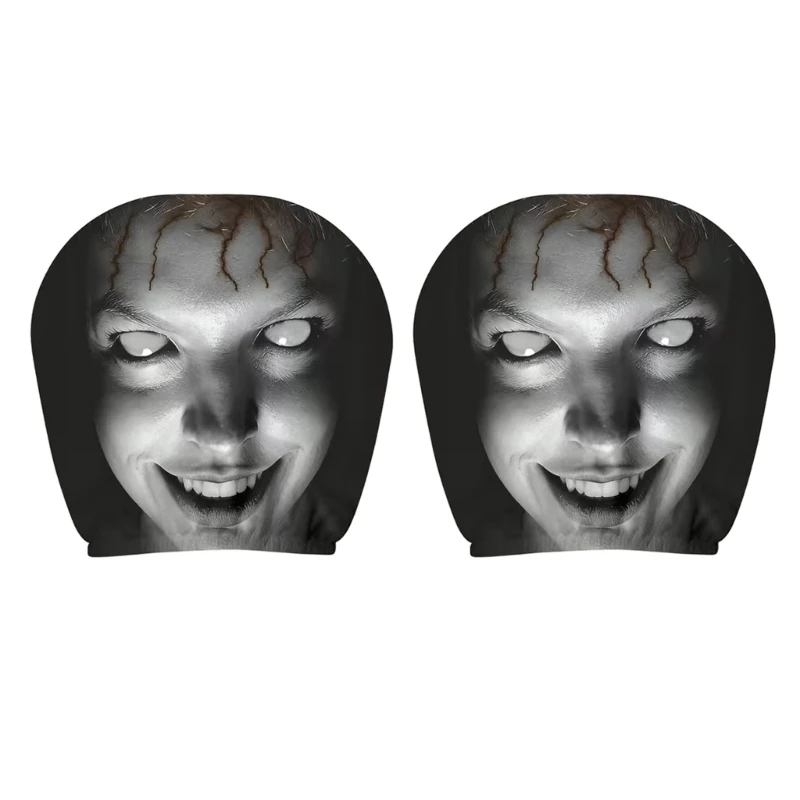  Funny Face Car Headrest Covers Unique Decors For Spooky Themed Interior Decors And Comfortable Neck Support