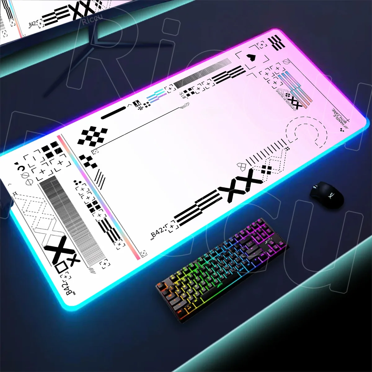 لوحة ماوس RGB كبيرة الحجم LED متوهجة لوحة المفاتيح لوحة المفاتيح XXL CsGo طباعة تيار لوحة ماوس الألعاب حصيرة مطاطية غير قابلة للانزلاق مع إضاءة خلفية #3