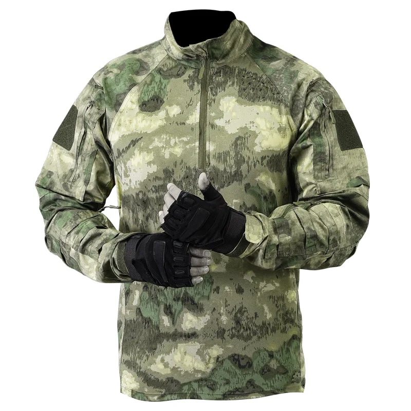 

Airsoft Combat Shirt Tactical Uniform Tops Men Quick Dry Long Sleeve Hiking T Shirt Outdoor Paintball Camouflage Hunting Clothes