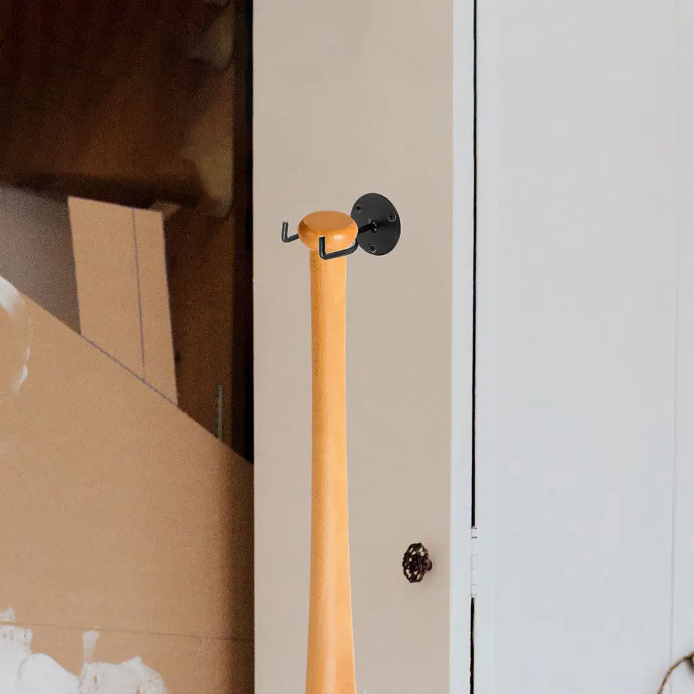 2Pcs Bat Holder Wall Mount Baseball Storage Rack Multi-Functional Iron Stand for Displaying Bats Gloves Balls At Home Or Stadium