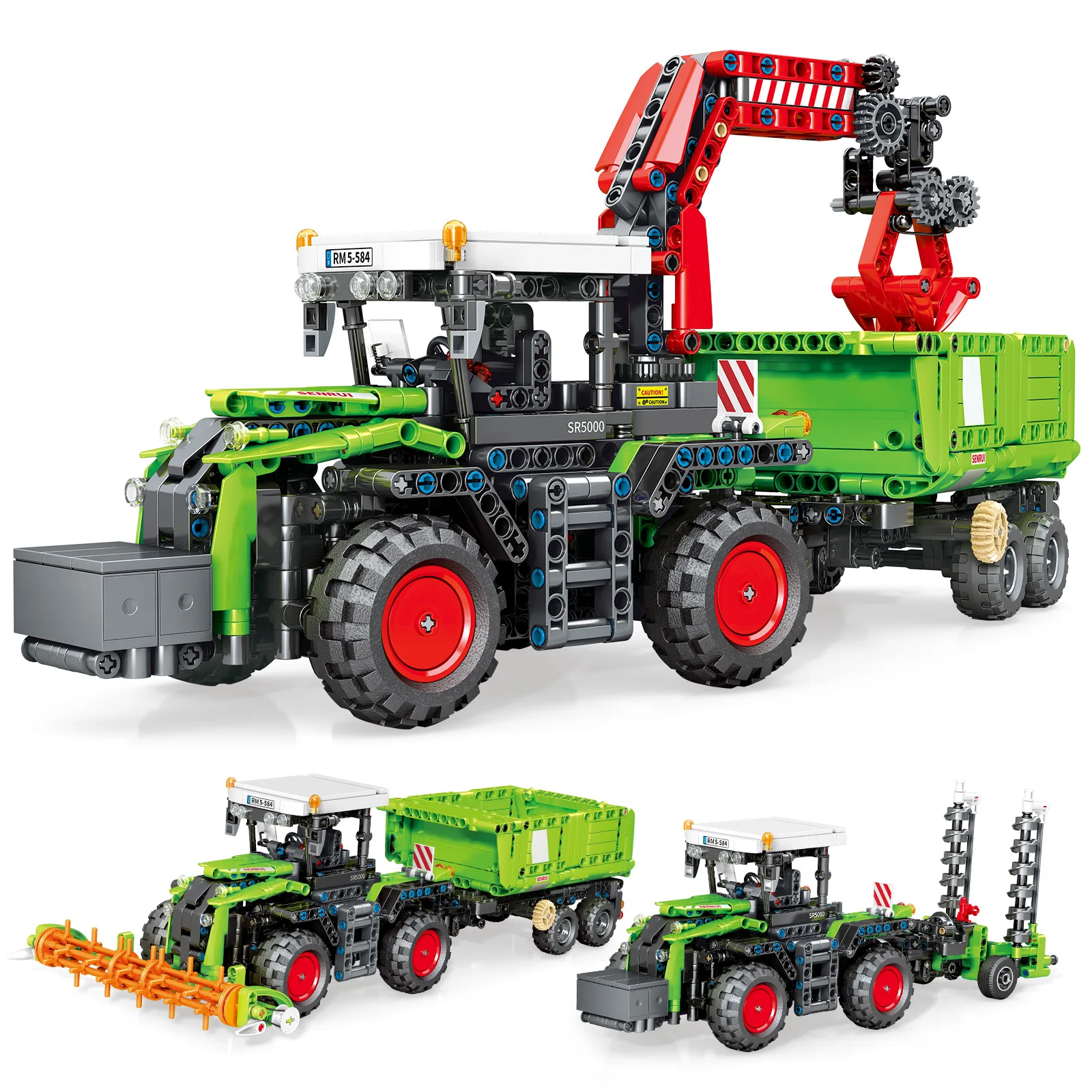 Tractor building block 3 form street view children boy puzzle assembly building block toy gift ornament