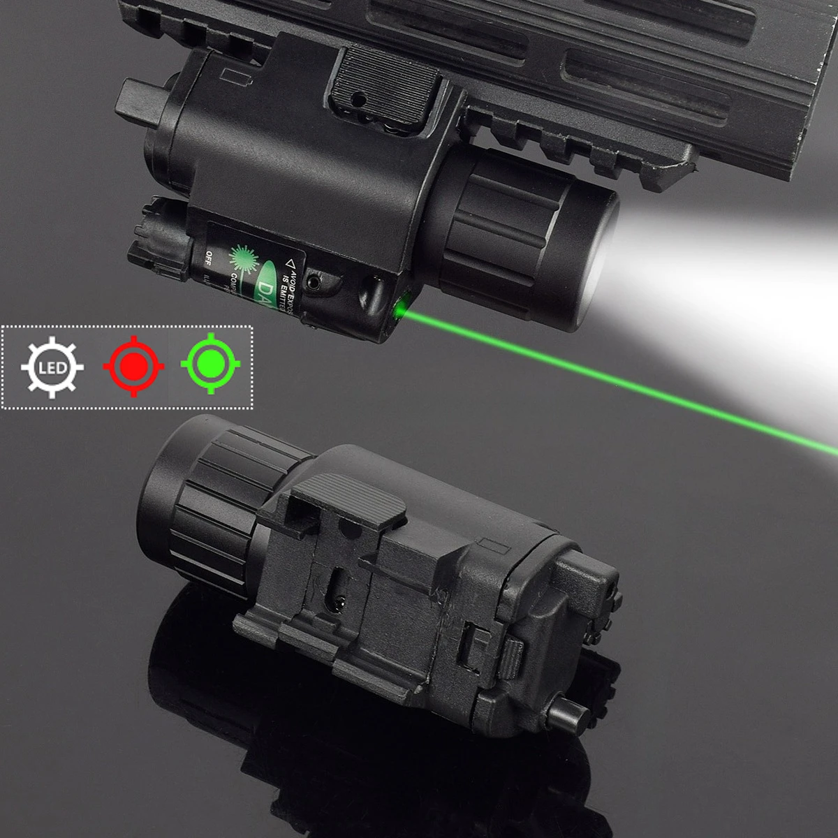 Tactical Weaponlight Scout Light Green Red Dot Laser Pointer Sight For Air soft AR15 Fit 20mm Rail