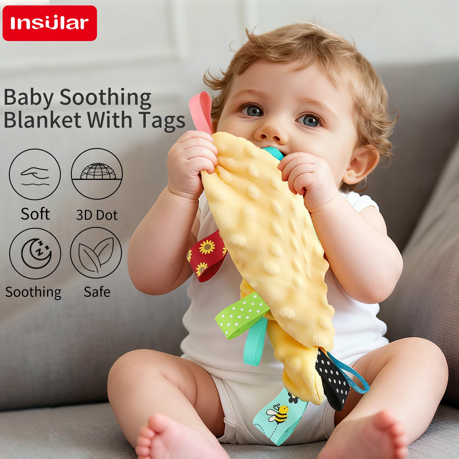 

Kids Sleeping Companion Towel Infant Comfortable Handkerchief Baby Soothing Blanket Doudou Label Soothing Kerchief 1-3Y