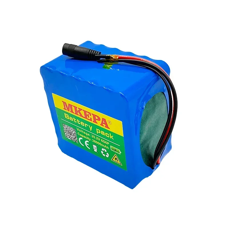 24v 28ah 6S6P lithium battery 25.2V 28000mAh li-ion battery for bicycle battery pack 350w e bike 250w motor + 2A charger