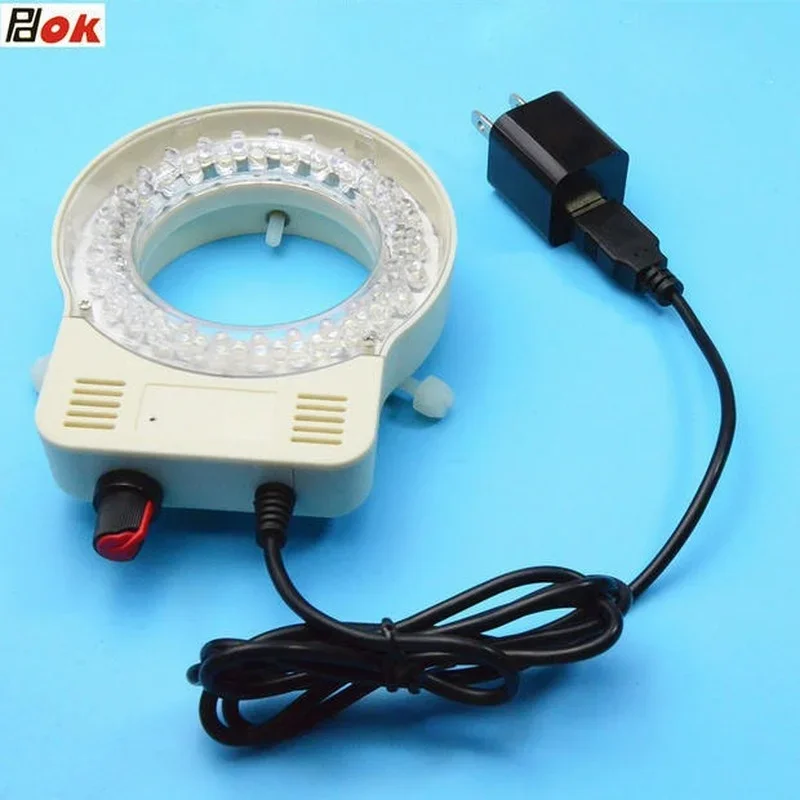 Optische Dimmbare 52 Weiß Farbe Stereo Mikroskop Ring Led-leuchten Quelle Beleuchtung Lampe Helligkeit Einstellbar Lichtquelle