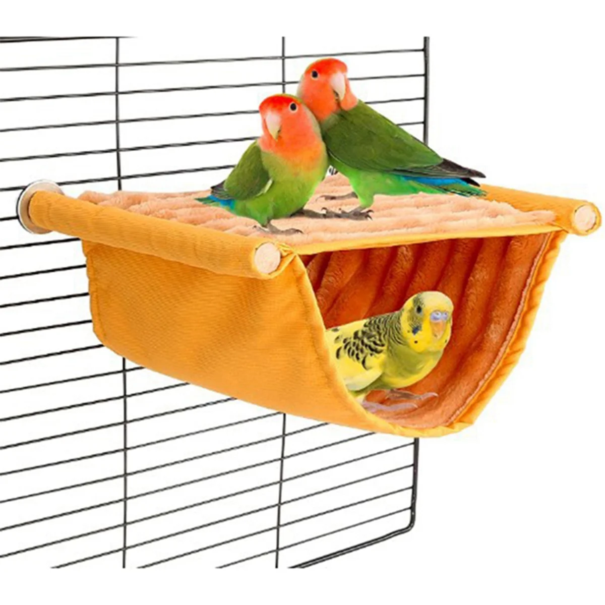 Winter Warm Bird Nest House Shed Hut Hanging Hammock Cage Plush Birds Hut Hideaway for Parrot Bird Cage L