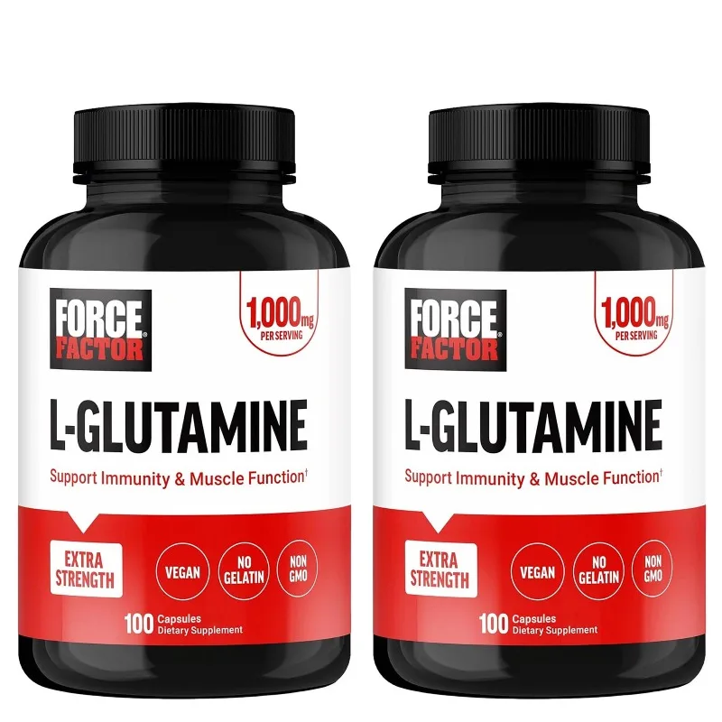 2 Bottles L-Glutamine Supplement - Antioxidant, Muscle Recovery, Fatigue Relief,Improve Brain Function, Enhanced Immunity