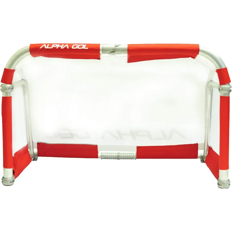 

4x2.5 Aluminum Folding Goal with Carry Bag for Outdoor Sports Practice in Silver and Black - Durable Lightweight Design