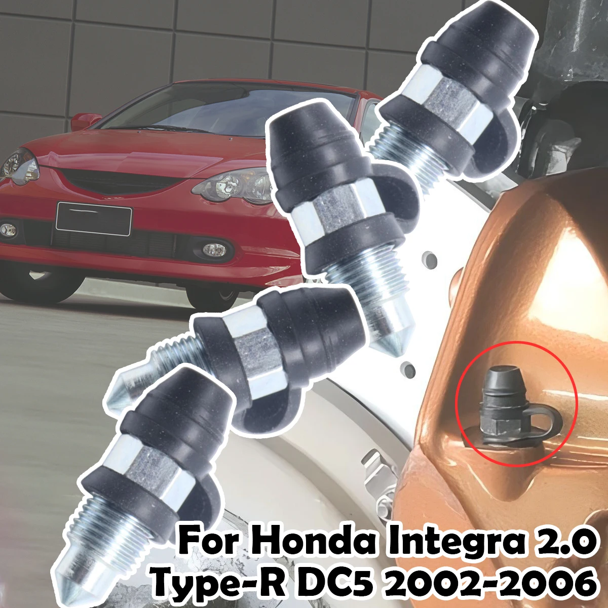 

Front Bleeder Valves and Rubber Dust Caps Left Right Caliper Bleed Nipple Screw For Honda Integra 2.0 Type-R DC5 2002 - 2006