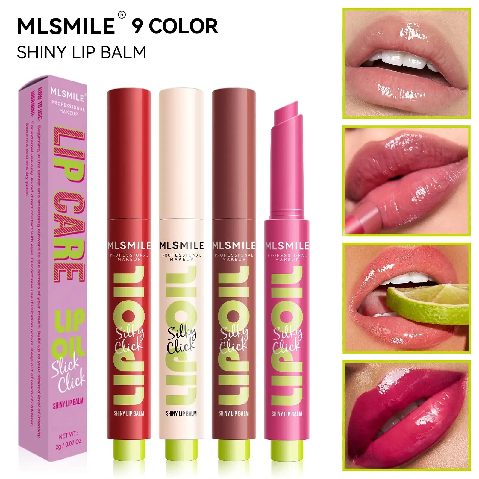 MLSMILE Rossetto setoso multicolore Balsamo per labbra idratante Olio lucidalabbra a lunga durata Nutriente Radiant Press