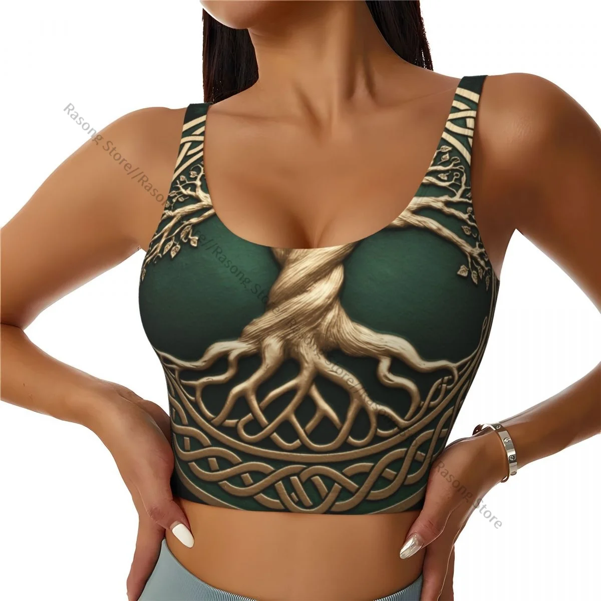 

Women Sexy Sports Vest Tree Of Life Female Streetwear Sport Lingerie Tee Crop Top
