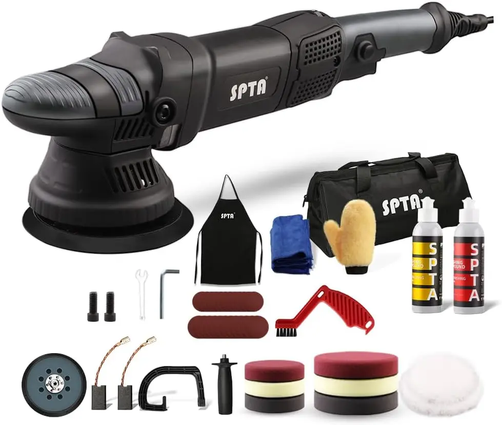 

5-дюймовый комплект автомобильной полировки двойного действия с подушечками и аксессуарами для детализации, вощения и шлифования