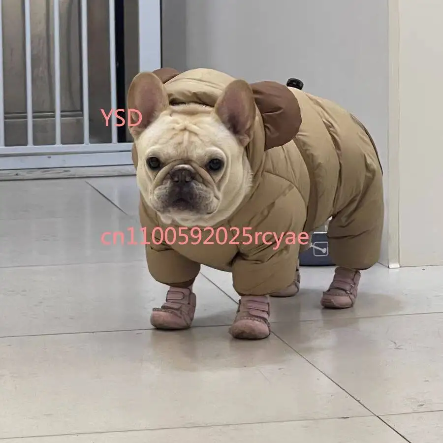 Autumn Winter French Bulldog Jumpsuit - Warm Padded 4-Leg Coat for Pug Bulldog