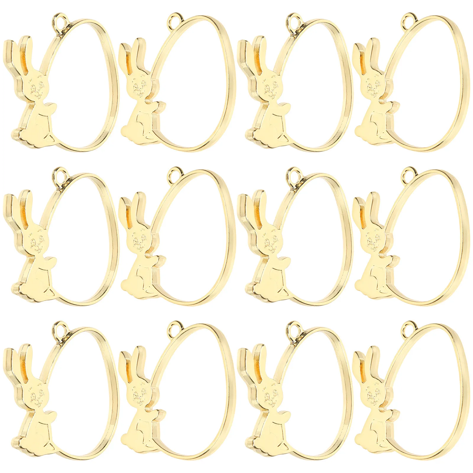 25Pcs Open Rabbit Metal Bezel Pendants for Resin Jewelry Making DIY Bracelets Necklace Charms Jewelry Craft Supplies