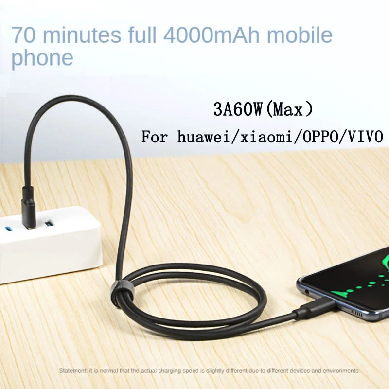 USB3.2 Gen2 10Gbps Type C Cable USB A to Type-C 3.2 Data Transfer USB C SSD Hard Disk Cable PD 60W 3A Quick Charge Charge Cable
