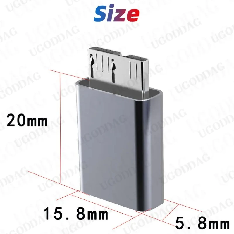 Micro B USB C 3.0 Male to Type C Female Adapter Type-C USB3.0 Micro B Connector for External Hard Drive Disk HDD Cable