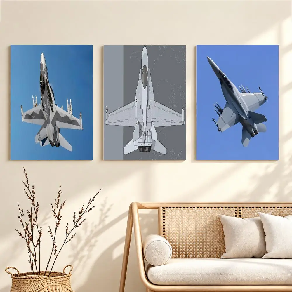 Carrier Fighter Jet F-FA-18EF Super Hornet Poster Artwork Self Adhesive Indoor Wall Hanging Room Decor Gift
