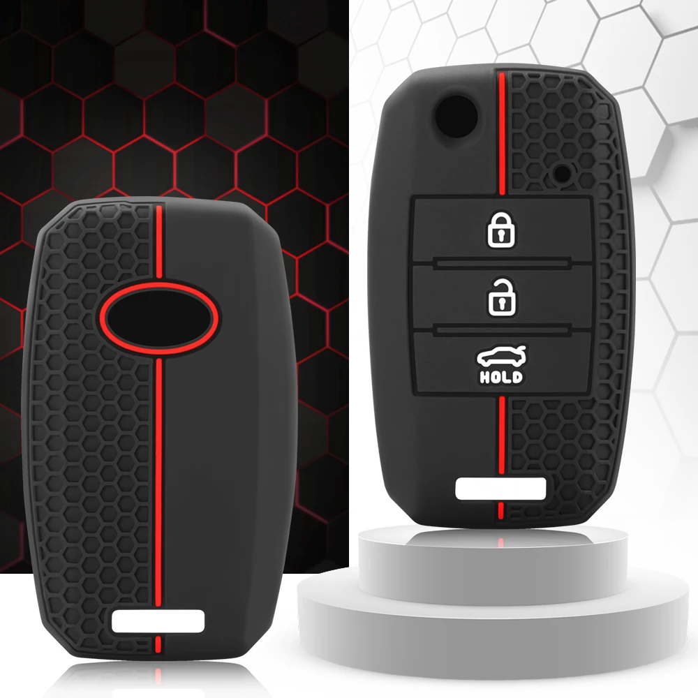 Capa de silicone dobrável para chave de carro, para kia sid rio soul sportage ceed sorento cerato k2 k3 k4 k5, capa de proteção remota