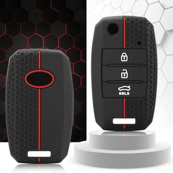 Silicone Flip Folding Car Key Cover For KIA Sid Rio Soul Sportage Ceed Sorento Cerato K2 K3 K4 K5 Remote Case Protection