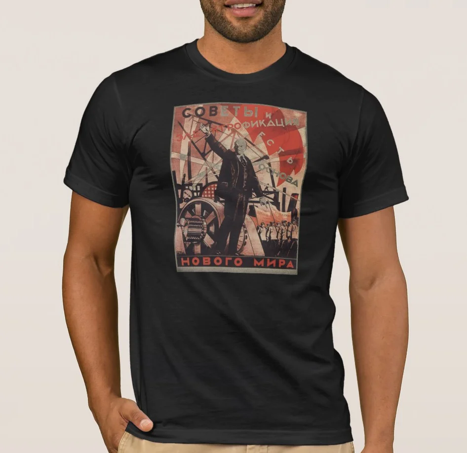 

Soviet Propaganda Poster Lenin Socialist Communism VIVA USSR! T-Shirt. Sunmmer Cotton Short Sleeve O-Neck Mens T Shirt New S-3XL