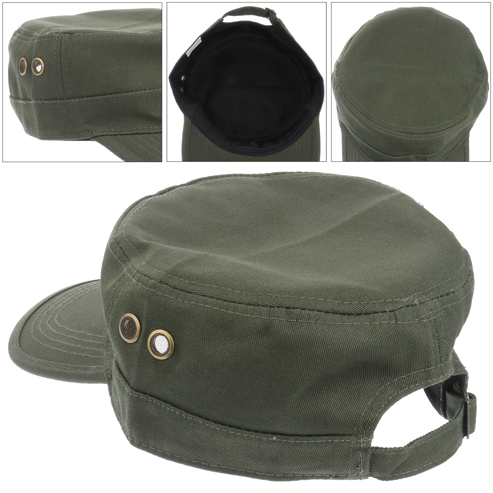 

Flat Hat 59/60Cm Adjustable Military Style Cotton Cloth Casual Cap Outdoor Sports Leisure Visor Vent Fishing Hat
