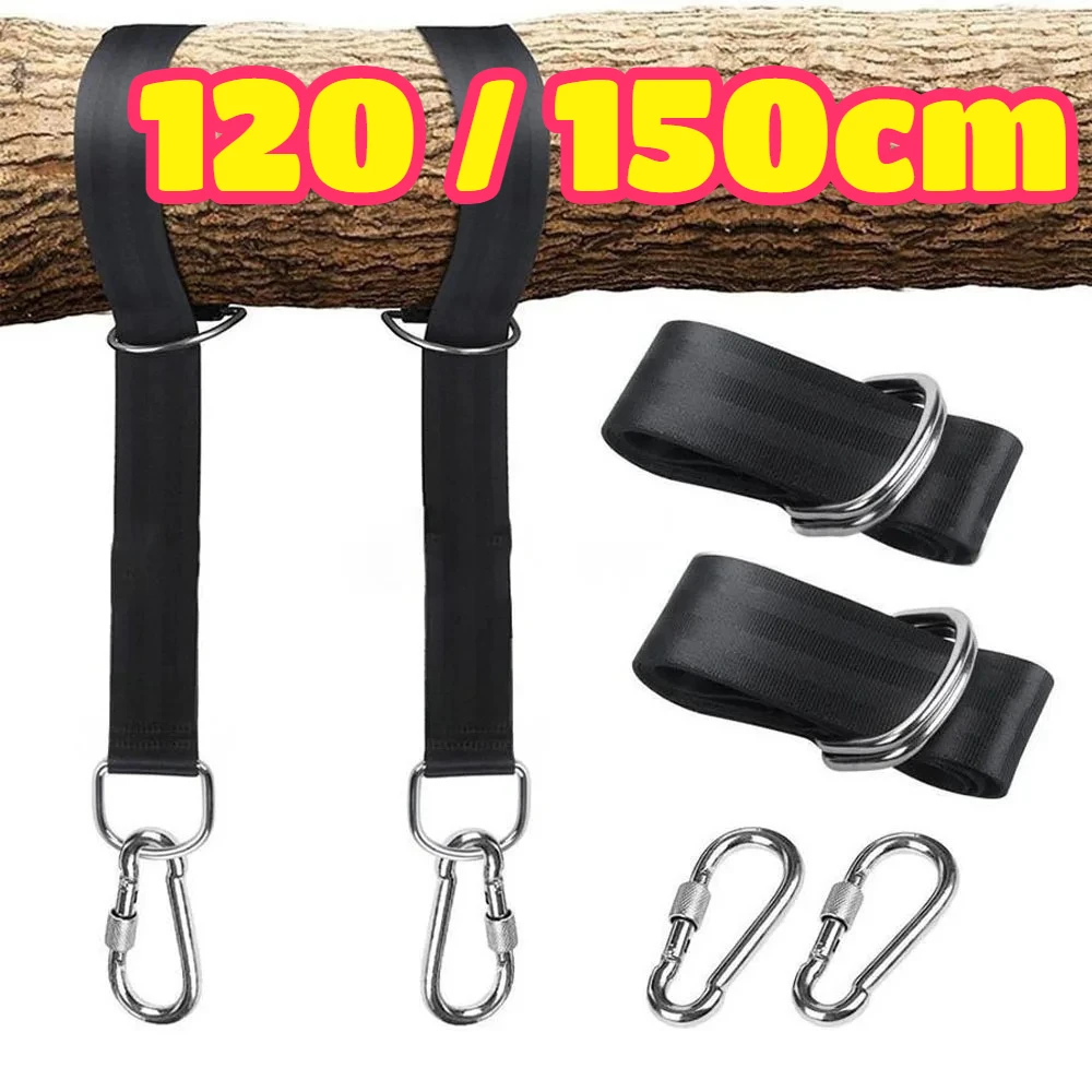 Tree Swing Straps 2 Pack Heavy Duty Nylon Hanging Straps Outdoor Adjustable Swing Hanging Kit with Carabiners for Gym Hammock