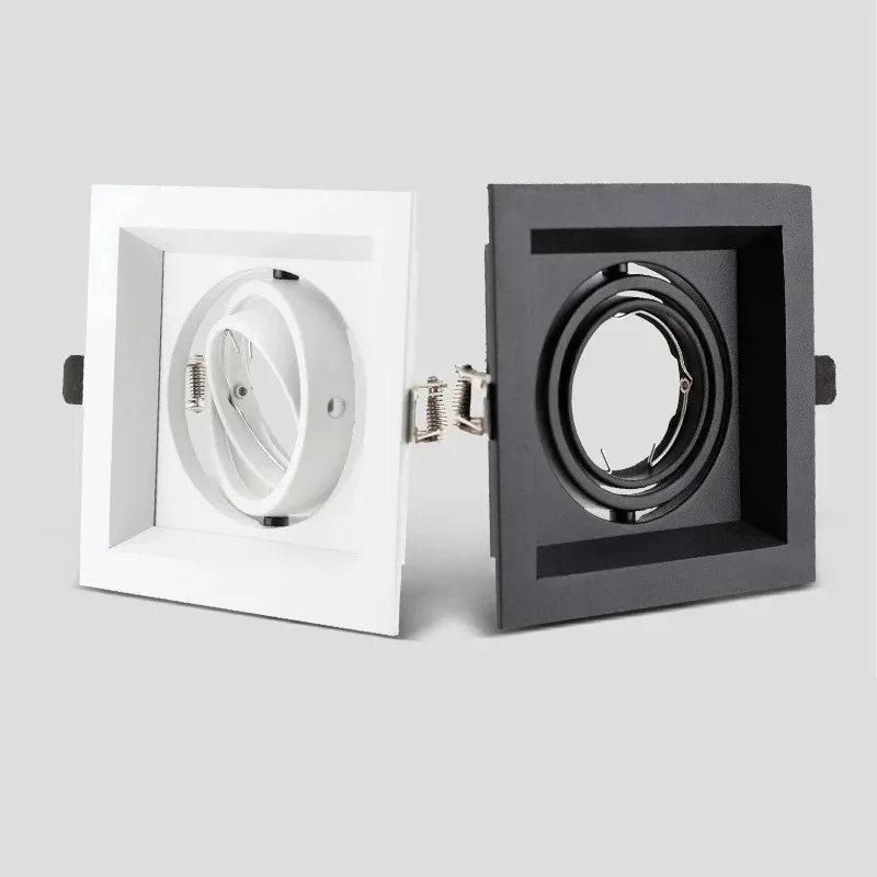 JOYINLED Square Recessed LED Ceiling Lamps Holder Adjustable GU10 MR16 Bulb Spot Lamps Downlight Holder Frame Bracket Fitting