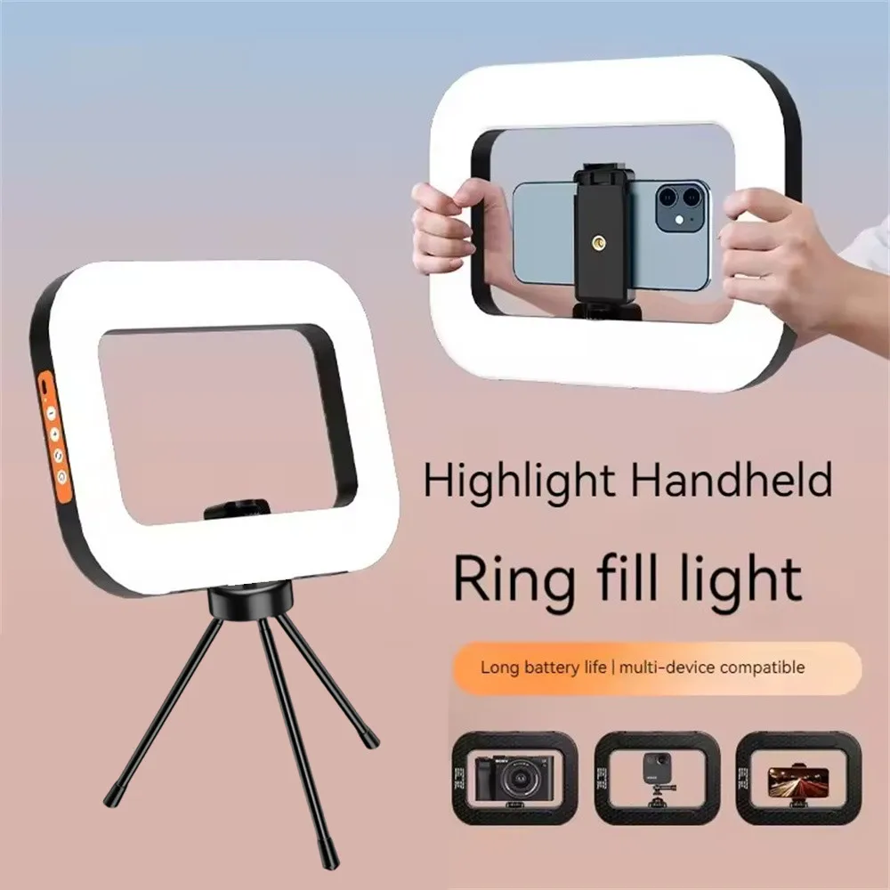 BSLIUFANG Anillo de mano LED Luz de relleno recargable Teléfono móvil portátil Transmisión en vivo Fotografía Jaula de conejo Luz para selfies
