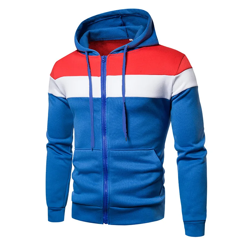 2025 Men's Patchwork Hoodie Outdoor Casual Sportswear Street Fashion Men's Fleece Thermal Hooded Sweatshirt Fall Winter Black - Image 2